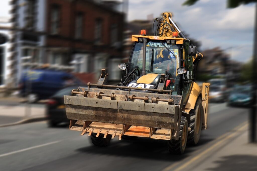 Contractor on bulldozer